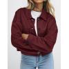 imagePRETTYGARDEN Womens Faux Suede Cropped Jacket Casual Lightweight Fall Fashion 2025 Winter Coats Outerwear Trendy ClothesBurgundy