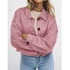 imagePRETTYGARDEN Womens Faux Suede Cropped Jacket Casual Lightweight Fall Fashion 2025 Winter Coats Outerwear Trendy ClothesPink