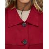 imagePRETTYGARDEN Womens Faux Suede Cropped Jacket Casual Lightweight Fall Fashion 2025 Winter Coats Outerwear Trendy ClothesRed