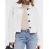imagePRETTYGARDEN Womens Faux Suede Cropped Jacket Casual Lightweight Fall Fashion 2025 Winter Coats Outerwear Trendy ClothesWhite