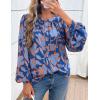 imagePRETTYGARDEN Womens Floral Button Down Blouse 2025 Fall Fashion Dressy Casual Long Sleeve Oversized Shirts Top Boho ClothesBlue