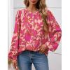 imagePRETTYGARDEN Womens Floral Button Down Blouse 2025 Fall Fashion Dressy Casual Long Sleeve Oversized Shirts Top Boho ClothesPink