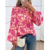 imagePRETTYGARDEN Womens Floral Button Down Blouse 2025 Fall Fashion Dressy Casual Long Sleeve Oversized Shirts Top Boho ClothesPink