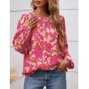 imagePRETTYGARDEN Womens Floral Button Down Blouse 2025 Fall Fashion Dressy Casual Long Sleeve Oversized Shirts Top Boho ClothesPink