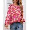 imagePRETTYGARDEN Womens Floral Button Down Blouse 2025 Fall Fashion Dressy Casual Long Sleeve Oversized Shirts Top Boho ClothesPink