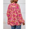 imagePRETTYGARDEN Womens Floral Button Down Blouse 2025 Fall Fashion Dressy Casual Long Sleeve Oversized Shirts Top Boho ClothesPink