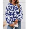 imagePRETTYGARDEN Womens Floral Button Down Blouse 2025 Fall Fashion Dressy Casual Long Sleeve Oversized Shirts Top Boho ClothesWhite Blue Floral