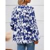 imagePRETTYGARDEN Womens Floral Button Down Blouse 2025 Fall Fashion Dressy Casual Long Sleeve Oversized Shirts Top Boho ClothesWhite Blue Floral