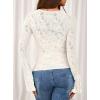 imagePRETTYGARDEN Womens Lace Long Bell Sleeve Tops 2025 Fall Sexy See Through Sheer Floral Blouse Shirt Fitted Going Out OutfitsBeige