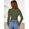 imagePRETTYGARDEN Womens Long Sleeve Shirts 2025 Fall Trendy Crewneck Slim Fit Asymmetrical Going Out Tops Ruched Tee Y2k ClothesArmy Green