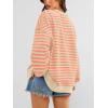 imagePRETTYGARDEN Womens Striped Oversized Sweatshirt Color Block Crew Neck Long Sleeve Casual Loose Pullover Top Y2K ClothesApricot Orange
