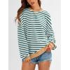 imagePRETTYGARDEN Womens Striped Oversized Sweatshirt Color Block Crew Neck Long Sleeve Casual Loose Pullover Top Y2K ClothesGreen White