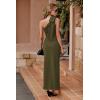 imagePRETTYGARDEN Womens Summer One Shoulder Long Formal Dresses Sleeveless Ruched Bodycon Wedding Guest Slit Maxi DressArmy Green
