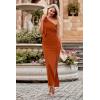 imagePRETTYGARDEN Womens Summer One Shoulder Long Formal Dresses Sleeveless Ruched Bodycon Wedding Guest Slit Maxi DressBrown