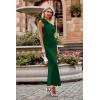 imagePRETTYGARDEN Womens Summer One Shoulder Long Formal Dresses Sleeveless Ruched Bodycon Wedding Guest Slit Maxi DressDark Green