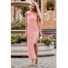 imagePRETTYGARDEN Womens Summer One Shoulder Long Formal Dresses Sleeveless Ruched Bodycon Wedding Guest Slit Maxi DressPink