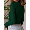 imagePRETTYGARDEN Womens Turtleneck Long Sleeve Shirts 2025 Fall Basic Tees Ribbed Fitted Tops Thermal Layering Knit Top ClothesDark Green