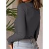 imagePRETTYGARDEN Womens Turtleneck Long Sleeve Shirts 2025 Fall Basic Tees Ribbed Fitted Tops Thermal Layering Knit Top ClothesDark Grey