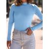imagePRETTYGARDEN Womens Turtleneck Long Sleeve Shirts 2025 Fall Basic Tees Ribbed Fitted Tops Thermal Layering Knit Top ClothesLight Blue