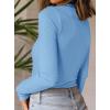 imagePRETTYGARDEN Womens Turtleneck Long Sleeve Shirts 2025 Fall Basic Tees Ribbed Fitted Tops Thermal Layering Knit Top ClothesLight Blue