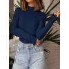 imagePRETTYGARDEN Womens Turtleneck Long Sleeve Shirts 2025 Fall Basic Tees Ribbed Fitted Tops Thermal Layering Knit Top ClothesNavy
