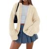 imagePRETTYGARDEN Cardigan Sweaters for Women Trendy Fall Fashion 2025 Long Sleeve Chunky Knit Cardigans Winter Clothing OutfitsBeige