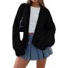 imagePRETTYGARDEN Cardigan Sweaters for Women Trendy Fall Fashion 2025 Long Sleeve Chunky Knit Cardigans Winter Clothing OutfitsBlack