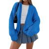 imagePRETTYGARDEN Cardigan Sweaters for Women Trendy Fall Fashion 2025 Long Sleeve Chunky Knit Cardigans Winter Clothing OutfitsBlue