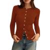 imagePRETTYGARDEN Womens 2025 Fall Cardigan Sweaters Lightweight Long Sleeve Button up Ribbed Knit Tops Winter Fashion ClothesCaramel