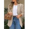 imagePRETTYGARDEN 2025 Blazers for Women Business Casual Long Sleeve Lapel Open Front Suit Jacket Work Blazer with PocketsBeige Apricot