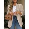 imagePRETTYGARDEN 2025 Blazers for Women Business Casual Long Sleeve Lapel Open Front Suit Jacket Work Blazer with PocketsBeige Apricot