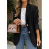 imagePRETTYGARDEN 2025 Blazers for Women Business Casual Long Sleeve Lapel Open Front Suit Jacket Work Blazer with PocketsBlack