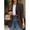imagePRETTYGARDEN 2025 Blazers for Women Business Casual Long Sleeve Lapel Open Front Suit Jacket Work Blazer with PocketsCoffee