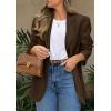 imagePRETTYGARDEN 2025 Blazers for Women Business Casual Long Sleeve Lapel Open Front Suit Jacket Work Blazer with PocketsDark Brown