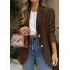 imagePRETTYGARDEN 2025 Blazers for Women Business Casual Long Sleeve Lapel Open Front Suit Jacket Work Blazer with PocketsDark Brown