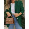 imagePRETTYGARDEN 2025 Blazers for Women Business Casual Long Sleeve Lapel Open Front Suit Jacket Work Blazer with PocketsDark Green