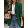 imagePRETTYGARDEN 2025 Blazers for Women Business Casual Long Sleeve Lapel Open Front Suit Jacket Work Blazer with PocketsDark Green