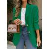 imagePRETTYGARDEN 2025 Blazers for Women Business Casual Long Sleeve Lapel Open Front Suit Jacket Work Blazer with PocketsGreen
