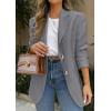 imagePRETTYGARDEN 2025 Blazers for Women Business Casual Long Sleeve Lapel Open Front Suit Jacket Work Blazer with PocketsGrey