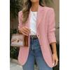 imagePRETTYGARDEN 2025 Blazers for Women Business Casual Long Sleeve Lapel Open Front Suit Jacket Work Blazer with PocketsGrey Pink