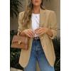 imagePRETTYGARDEN 2025 Blazers for Women Business Casual Long Sleeve Lapel Open Front Suit Jacket Work Blazer with PocketsKhaki