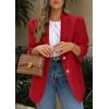 imagePRETTYGARDEN 2025 Blazers for Women Business Casual Long Sleeve Lapel Open Front Suit Jacket Work Blazer with PocketsRed