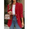 imagePRETTYGARDEN 2025 Blazers for Women Business Casual Long Sleeve Lapel Open Front Suit Jacket Work Blazer with PocketsRed