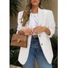 imagePRETTYGARDEN 2025 Blazers for Women Business Casual Long Sleeve Lapel Open Front Suit Jacket Work Blazer with PocketsWhite