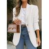 imagePRETTYGARDEN 2025 Blazers for Women Business Casual Long Sleeve Lapel Open Front Suit Jacket Work Blazer with PocketsWhite