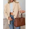 imagePRETTYGARDEN Blazers for Women Business Casual 2025 Fall Fashion Dressy Oversized Faux Suede Suit Jackets Work Office ClothesBeige