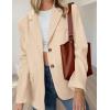 imagePRETTYGARDEN Blazers for Women Business Casual 2025 Fall Fashion Dressy Oversized Faux Suede Suit Jackets Work Office ClothesBeige