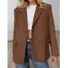 imagePRETTYGARDEN Blazers for Women Business Casual 2025 Fall Fashion Dressy Oversized Faux Suede Suit Jackets Work Office ClothesBrown