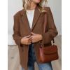imagePRETTYGARDEN Blazers for Women Business Casual 2025 Fall Fashion Dressy Oversized Faux Suede Suit Jackets Work Office ClothesBrown