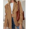 imagePRETTYGARDEN Blazers for Women Business Casual 2025 Fall Fashion Dressy Oversized Faux Suede Suit Jackets Work Office ClothesKhaki